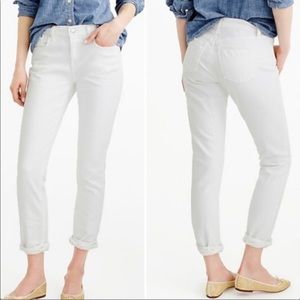 EUC J. Crew Slim Broken-in Boyfriend Jean White Cotton Denim Size 30